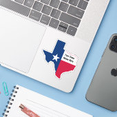 Texas Shape Flag Anpassbar Aufkleber (Laptop mit iPhone)