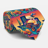 Texas Shape GRILLEN Pit Guitars und Sunset Krawatte (Gerollt)