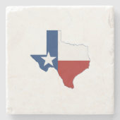 Texas Shaped Flag Texan Red White Blue Lone Star Steinuntersetzer (Vorderseite)