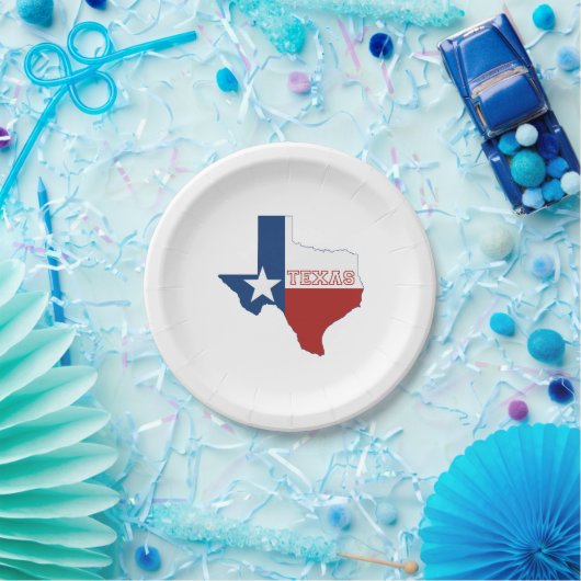 Texas Shaped Lone Star State Flag Texan Party Pappteller (Party)