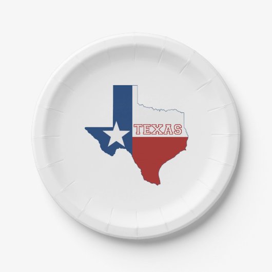 Texas Shaped Lone Star State Flag Texan Party Pappteller (Vorderseite)