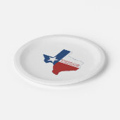 Texas Shaped Lone Star State Flag Texan Party Pappteller (Schrägansicht)