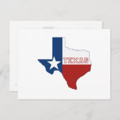 Texas Shaped State Flag Red White Blue Lone Star Postkarte (Vorne/Hinten)