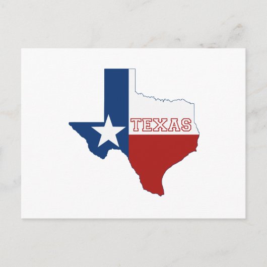 Texas Shaped State Flag Red White Blue Lone Star Postkarte (Vorderseite)
