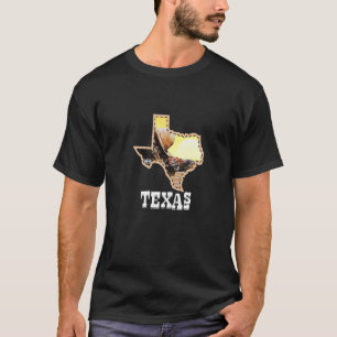 Texas Shaped Wüstenlandschaft Us Staat T-Shirt
