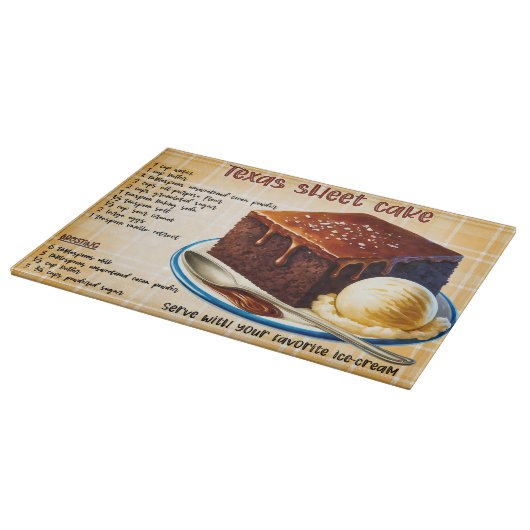Texas Sheet Cake Rezept Schneidebrett (Ecke)