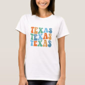 Texas Shirt Wavy Groovy Schriftart (Vorderseite)