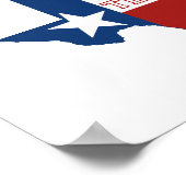Texas Silhoutte Karte Gestaltete Staatsflagge-Plak Poster (Ecke)