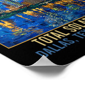 Texas Skyline Artistic Total Solar Eclipse 2024 Poster (Ecke)