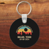 Texas Skyline Total Solar Eclipse 2024 Schlüsselanhänger (Vorderseite)