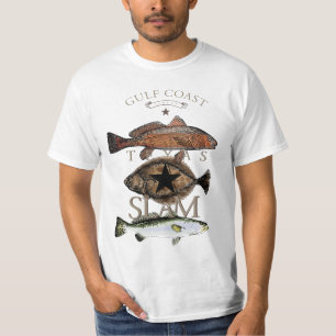 Texas Slam Fishing Red Drum Flounder Trout T - Shi T-Shirt