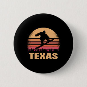 Texas Snowboarding Vintag Snow Boarder Retro 70er Button