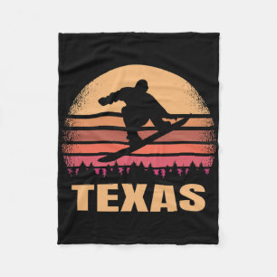 Texas Snowboarding Vintag Snow Boarder Retro 70er Fleecedecke