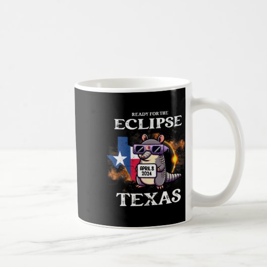 Texas Solar Eclipse 2024 April 8 Funny Armadillo F Kaffeetasse (Rechts)