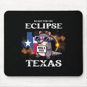 Texas Solar Eclipse 2024 April 8 Funny Armadillo F Mousepad