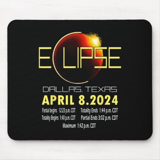 Texas Solar Eclipse 2024 Solar Eclipse Funny Texas Mousepad (Vorne)