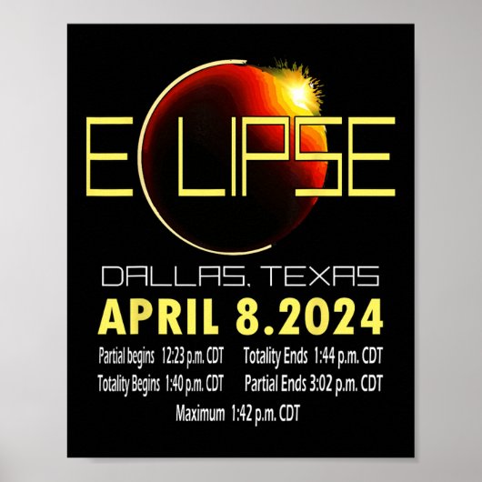 Texas Solar Eclipse 2024 Solar Eclipse Funny Texas Poster (Vorne)