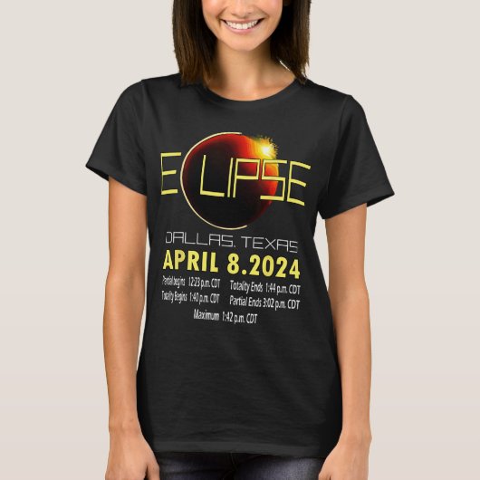 Texas Solar Eclipse 2024 Solar Eclipse Funny Texas T-Shirt (Vorderseite)