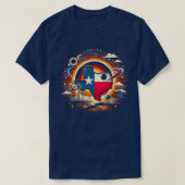Texas Solar Eclipse 2024 Starry Night Solar Eclips T-Shirt (Design vorne)