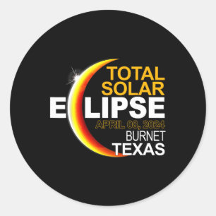 Texas Solar Eclipse 2024 Totality 8. April Runder Aufkleber