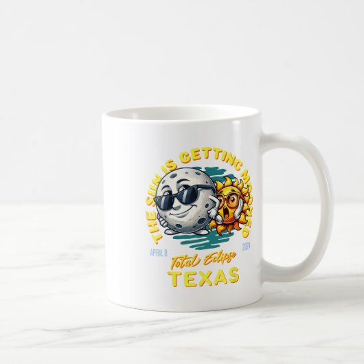 Texas Solar Eclipse Apr 8 2024 Sun gewinnt Mond Kaffeetasse (Rechts)