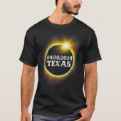Texas Solar Eclipse April 8 2024 USA Karte Tota T-Shirt (Vorderseite)
