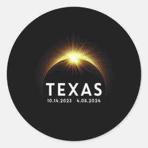 Texas Solar Eclipse jährlich 2023 Totalität 20. Ap Runder Aufkleber