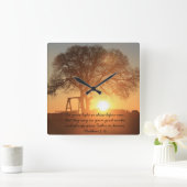 Texas Sonnenaufgang, Zitat von Matthew 5:16 Quadratische Wanduhr (Zuhause)