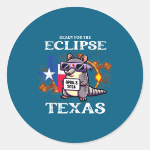 Texas Sonnenfinsternis 8. April Runder Aufkleber