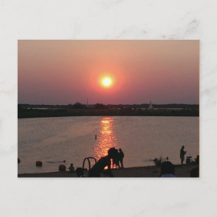 Texas Sonnenuntergang auf Lewisville Lake Postkarte