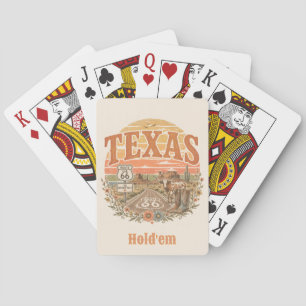 Texas-Sonnenuntergang-Karten-Nacht-Roadtrip Spielkarten