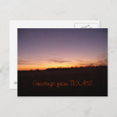Texas-Sonnenuntergang Postkarte (Vorne/Hinten)