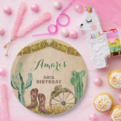 Texas Southwestern Rustic Cowboy Birthday Pappteller (Party)