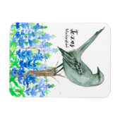 Texas Souvenir Bluebonnets Blume Mockingbird Magnet (Horizontal)