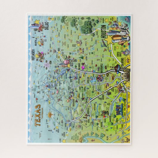 Texas-Spaß-Karte Puzzle (Vertikal)