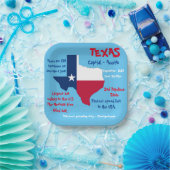 Texas Square Paper Party Plate Phantastisch Fakten Pappteller (Party)