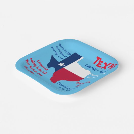 Texas Square Paper Party Plate Phantastisch Fakten Pappteller (Gewinkelt)