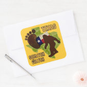 Texas Squatch Watch Quadratischer Aufkleber (Umschlag)