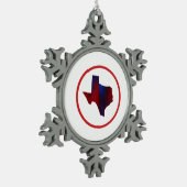 Texas Staat Abstrakt Red & Blue Schneeflocken Zinn-Ornament (Links)