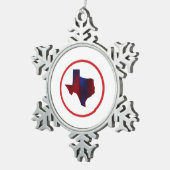 Texas Staat Abstrakt Red & Blue Schneeflocken Zinn-Ornament (Rechts)