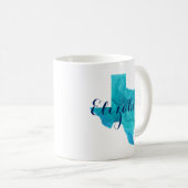 Texas Staat Aqua Blue Aqua Name Custom Coffe Kaffeetasse (VorderseiteRechts)