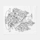 Texas Staat Bird & Blume Farbseite Fleecedecke (Vorderseite (Horizontal))