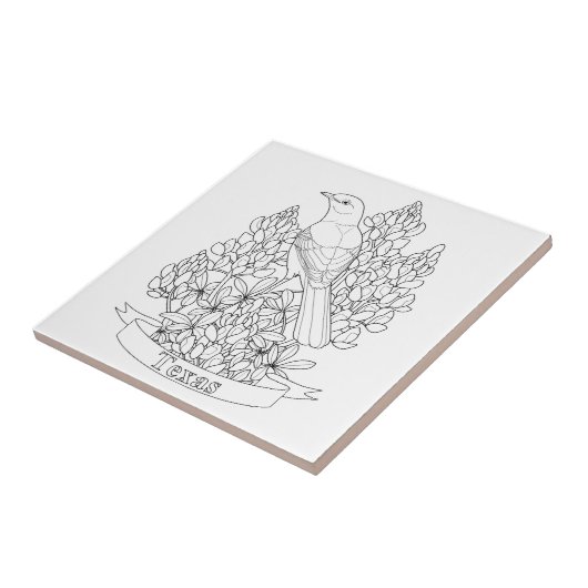 Texas Staat Bird & Blume Farbseite Fliese (Seite)