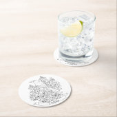Texas Staat Bird & Blume Farbseite Runder Pappuntersetzer (Vor Ort)