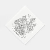 Texas Staat Bird & Blume Farbseite Serviette (Ecke)