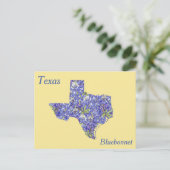 Texas Staat Blume Collage Map Postkarte (Stehend Vorderseite)