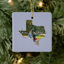 Texas Staat Foto Einfügen und Ortsname Keramikornament