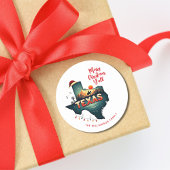 Texas Staat Frohe Weihnachten Y'all Custom Text Xm Runder Aufkleber