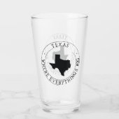 Texas Staat Glass Cup Glas (Rückseite)
