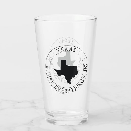 Texas Staat Glass Cup Glas (Rückseite)